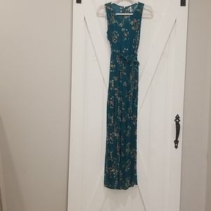 Floral green jumpsuit